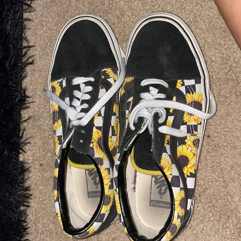 Sunflower black vans. Custom made
